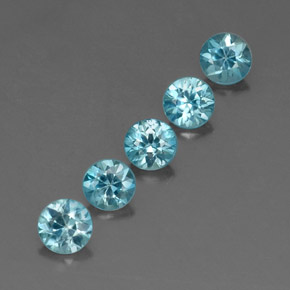 2.62 ct Blue Zircon Gemstone, Zircon Gem in Diamond-Cut Shape for Sale.