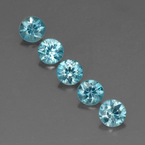 2.62 ct Blue Zircon Stone, Natural Zircon in Diamond-Cut Shape for Sale