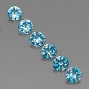 3.08 ct Blue Zircon Gemstone, Zircon Gem in Diamond-Cut Shape for Sale.