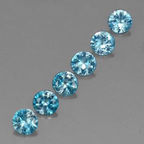 3.08 ct Blue Zircon Stone, Natural Zircon in Diamond-Cut Shape for Sale
