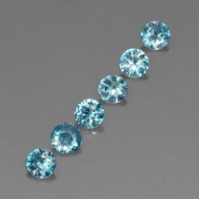 2.70 ct Blue Zircon Stone, Natural Zircon in Diamond-Cut Shape for Sale