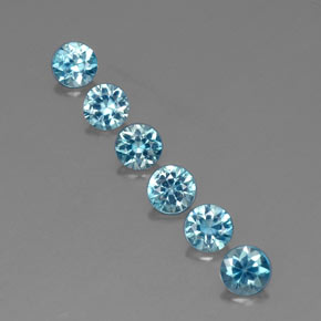 2.94 ct Blue Zircon Gemstone, Zircon Gem in Diamond-Cut Shape for Sale.