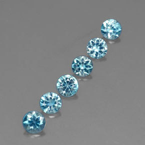 2.94 ct Blue Zircon Stone, Natural Zircon in Diamond-Cut Shape for Sale