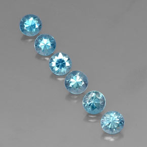 3.79 ct Blue Zircon Gemstone, Zircon Gem in Diamond-Cut Shape for Sale.