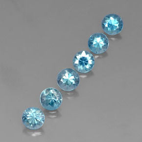 3.79 ct Blue Zircon Stone, Natural Zircon in Diamond-Cut Shape for Sale