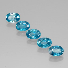 3.47 ct Blue Zircon Gemstone, Zircon Gem in Oval Facet Shape for Sale.