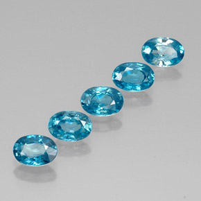 3.47 ct Blue Zircon Stone, Natural Zircon in Oval Facet Shape for Sale