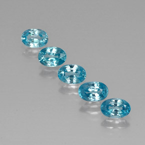 3.57 ctw Turquoise Zircon Gemstones, Zircon Gems in Oval Facet Shape for Sale.
