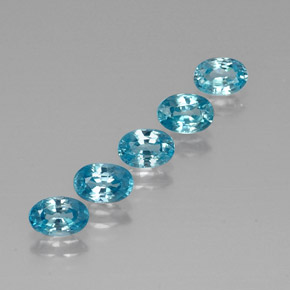 3.57 ctw Turquoise Zircon Stones, Natural Zircon in Oval Facet Shape for Sale