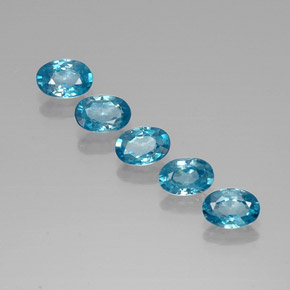 3.19 ct Blue Zircon Gemstone, Zircon Gem in Oval Facet Shape for Sale.