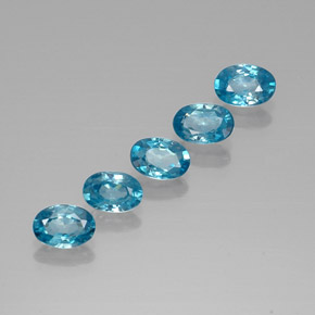 3.19 ct Blue Zircon Stone, Natural Zircon in Oval Facet Shape for Sale