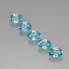 3.30 ctw Blue Zircon Gemstones, Zircon Gems in Oval Facet Shape for Sale.
