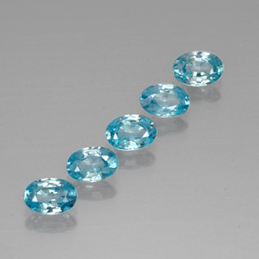 3.30 ctw Blue Zircon Stones, Natural Zircon in Oval Facet Shape for Sale