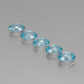 Zircon Gemstones in 6 x 4 mm (calibrated) Size for Sale, Zircon Stones in Blue Color