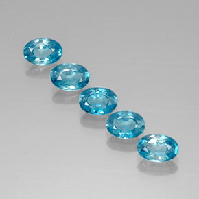 3.51 ct Blue Zircon Gemstone, Zircon Gem in Oval Facet Shape for Sale.