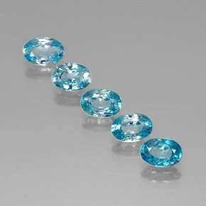 3.69 ctw Blue Zircon Gemstones, Zircon Gems in Oval Facet Shape for Sale.