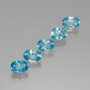 3.69 ctw Blue Zircon Stones, Natural Zircon in Oval Facet Shape for Sale