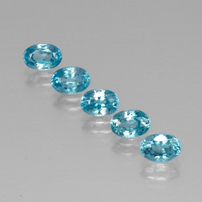 4.11 ct Blue Zircon Gemstone, Zircon Gem in Oval Facet Shape for Sale.