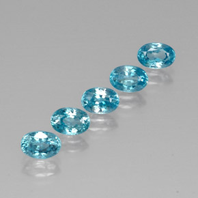 4.11 ct Blue Zircon Stone, Natural Zircon in Oval Facet Shape for Sale