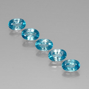 3.72 ct Blue Zircon Gemstone, Zircon Gem in Oval Facet Shape for Sale.