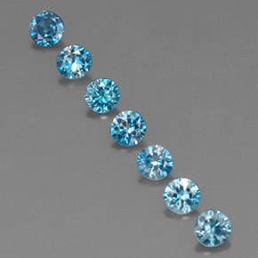 1.10 ct Blue Zircon Gemstone, Zircon Gem in Diamond-Cut Shape for Sale.