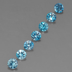 1.10 ct Blue Zircon Stone, Natural Zircon in Diamond-Cut Shape for Sale