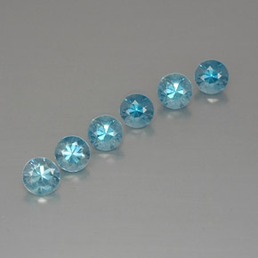 3.74 ct Blue Zircon Gemstone, Zircon Gem in Diamond-Cut Shape for Sale.