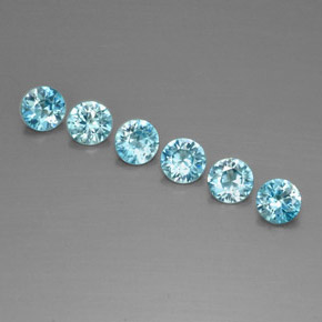 3.09 ct Blue Zircon Stone, Natural Zircon in Diamond-Cut Shape for Sale