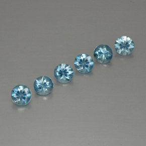 3.06 ct Blue Zircon Gemstone, Zircon Gem in Diamond-Cut Shape for Sale.