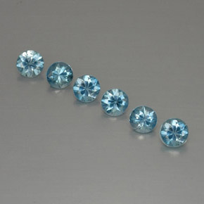 3.06 ct Blue Zircon Stone, Natural Zircon in Diamond-Cut Shape for Sale