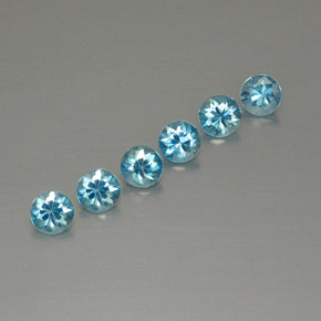 2.94 ct Blue Zircon Gemstone, Zircon Gem in Diamond-Cut Shape for Sale.