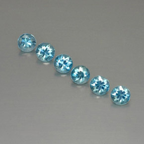 2.94 ct Blue Zircon Stone, Natural Zircon in Diamond-Cut Shape for Sale