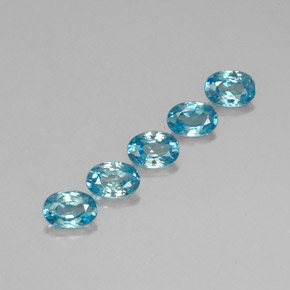 3.49 ctw Blue Zircon Stones, Natural Zircon in Oval Facet Shape for Sale