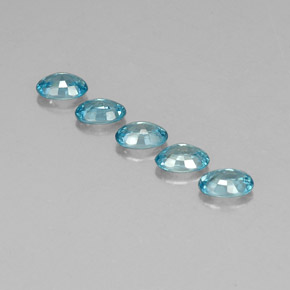 Zircon Gemstones in 6 x 4.2 mm Size for Sale, Zircon Stones in Blue Color