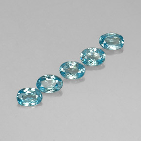 3.25 ctw Blue Zircon Stones, Natural Zircon in Oval Facet Shape for Sale