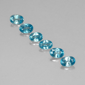 4.27 ct Blue Zircon Gemstone, Zircon Gem in Oval Facet Shape for Sale.