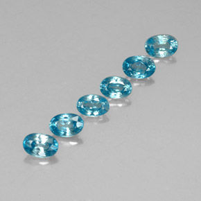 4.27 ct Blue Zircon Stone, Natural Zircon in Oval Facet Shape for Sale