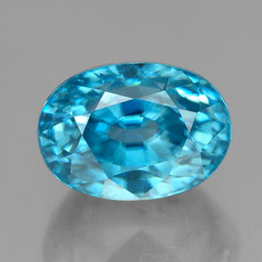 Electric Blue Циркон Камень - 7.2ct Фасетный Овал (ID: 324885)