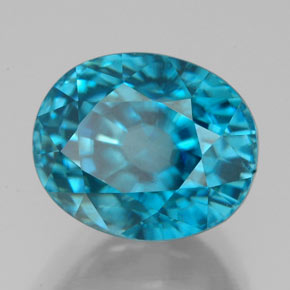 8.45 ct Blue Zircon Stone, Natural Zircon in Oval Facet Shape for Sale