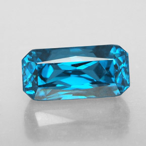 7.48 ct Blue Zircon Gemstone, Zircon Gem in Octagon / Scissor Cut Shape for Sale.