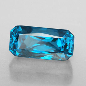 7.48 ct Blue Zircon Stone, Natural Zircon in Octagon / Scissor Cut Shape for Sale