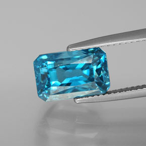 9.03 ct Blue Zircon Gemstone, Zircon Gem in Octagon / Scissor Cut Shape for Sale.