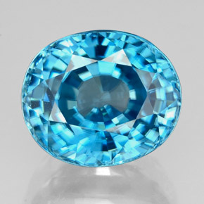 6.66 ct Blue Zircon Gemstone, Zircon Gem in Oval Facet Shape for Sale.