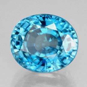 6.66 ct Blue Zircon Stone, Natural Zircon in Oval Facet Shape for Sale