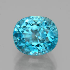 4.07 ct Blue Zircon Stone, Natural Zircon in Cushion-Cut Shape for Sale