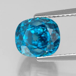 5.89 ct Blue Zircon Stone, Natural Zircon in Cushion-Cut Shape for Sale