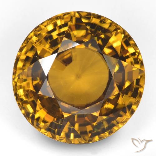47.19 ct Yellow Zircon, 19.3 mm Round Cut From Tanzania, Photo A