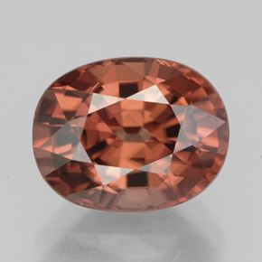 3.55 ct Orange Zircon Gemstone, Zircon Gem in Oval Facet Shape for Sale.