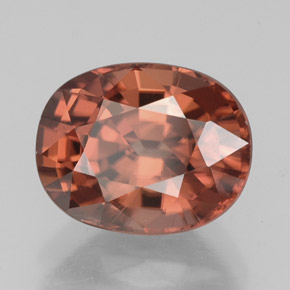 3.55 ct Orange Zircon Stone, Natural Zircon in Oval Facet Shape for Sale