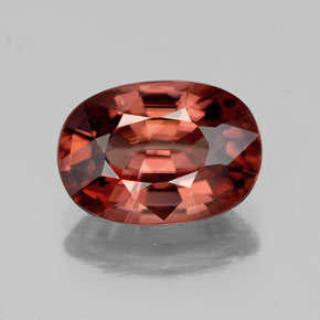 4.02 ct Red Zircon Gemstone, Zircon Gem in Oval Facet Shape for Sale.